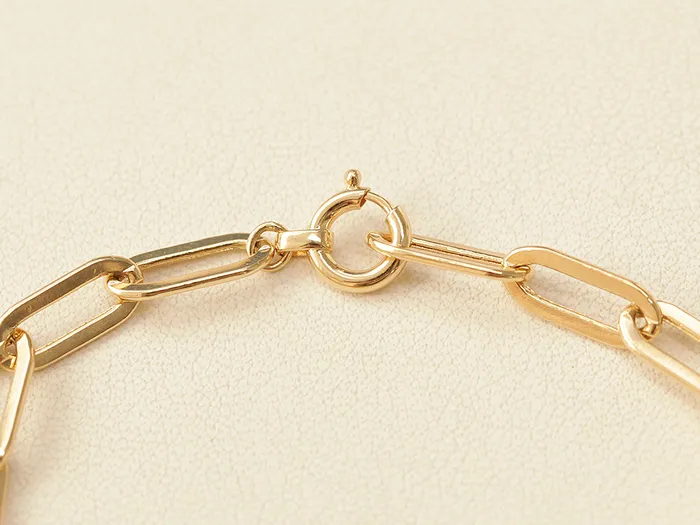14K Gold Daily Clip Hollow Chain Bracelet M MinimalBijoux Bracelets