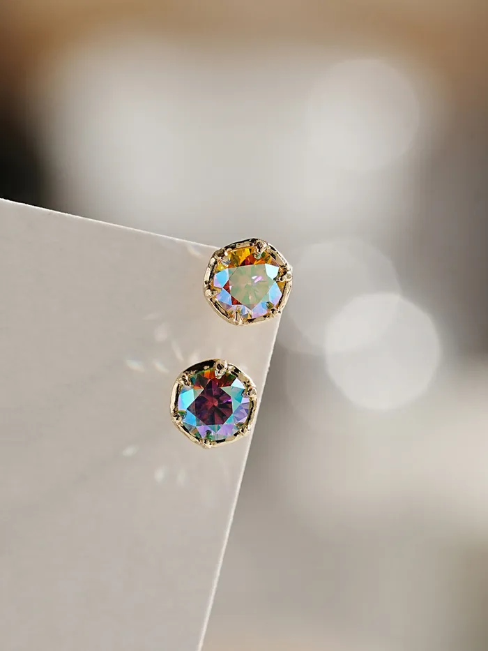14K Gold Moissanite Aurora Internally Threaded Labret Piercing 18G16G MinimalBijoux PreStyled Sets