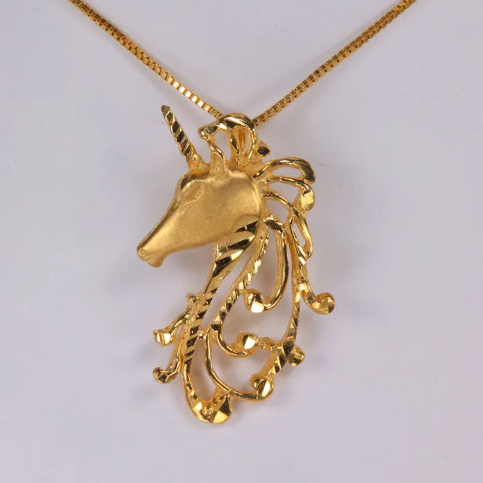 14K Yellow Gold Unicorn Pendant Moriartys Gem Art PreStyled Sets