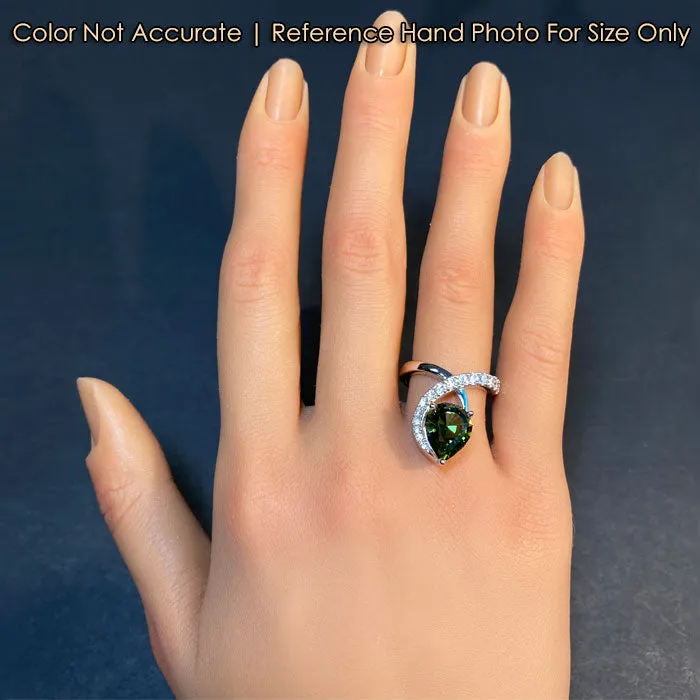 391ct Fancy Green Tanzanite and Diamond Ring in 14k White Gold Moriartys Gem Art Rings