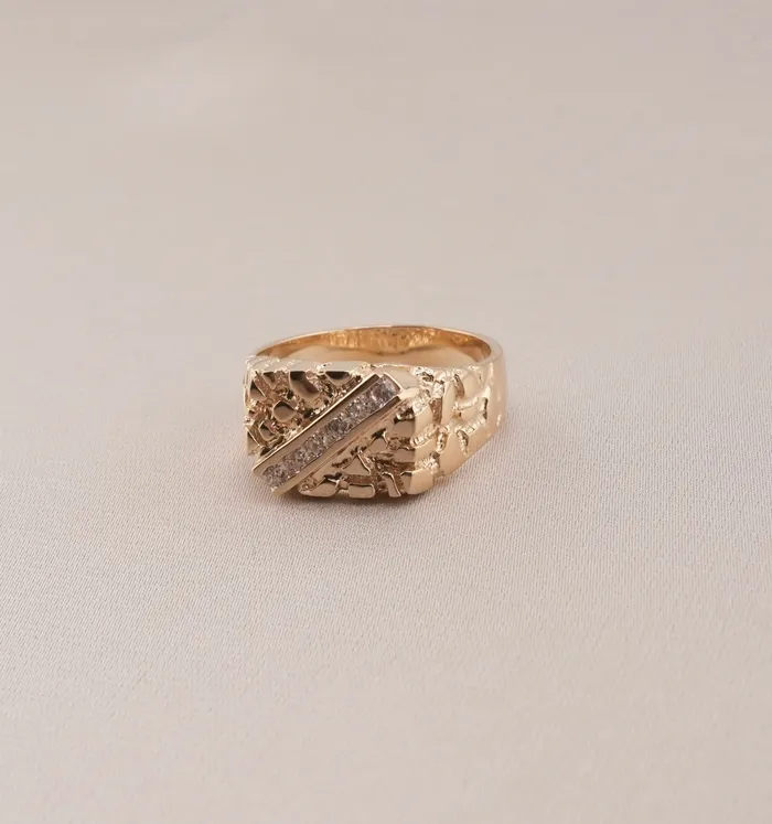 AB and J Rings 14K Gold Nugget Mens Ring RG1677 AB and J Rings 14K Gold Nugget Mens Ring RG1677