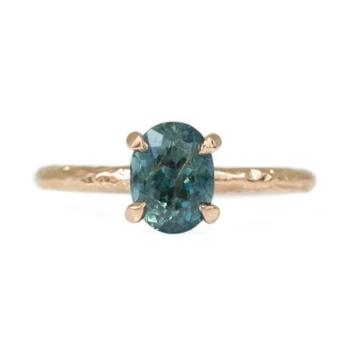 Anueva Jewelry 181ct Blue Oval Ceylon Sapphire Ring in 14k Rose Gold Evergreen Solitaire Rings Anueva Jewelry 181ct Blue Oval Ceylon Sapphire Ring in 14k Rose Gold Evergreen Solitaire Rings