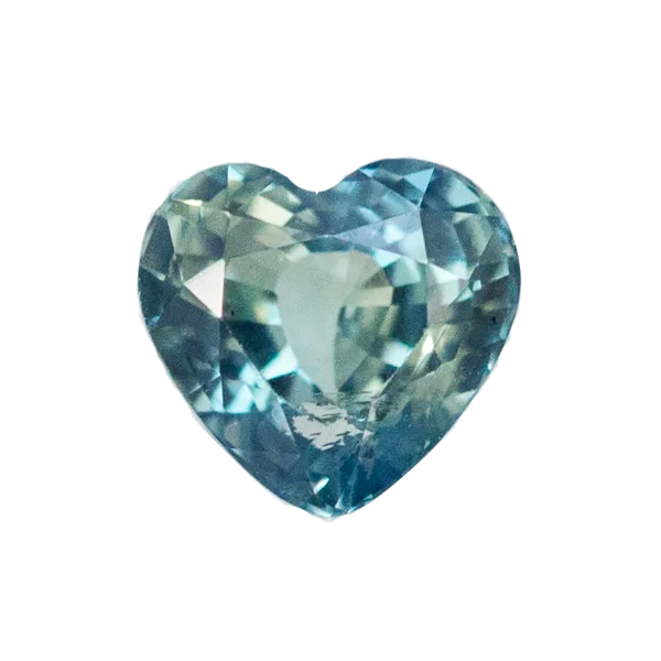 Anueva Jewelry Necklaces 166ct Teal Heart Sapphire in Rose Gold Low Profile Diamond Halo by Anueva Jewelry
