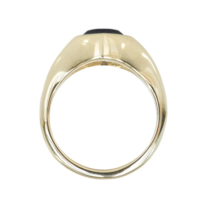 Anueva Jewelry Rings 155ct Shield Sapphire Signet Ring In 18k Yellow Gold