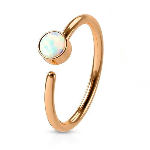 Bezel Opal Continuous Ring Tulsa Body Jewelry Rings