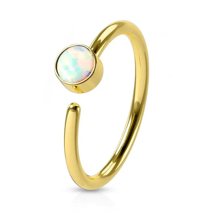 Bezel Opal Continuous Ring Tulsa Body Jewelry Rings Bezel Opal Continuous Ring Tulsa Body Jewelry Rings