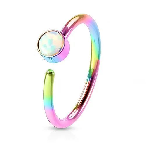 Bezel Opal Continuous Ring Tulsa Body Jewelry Rings Bezel Opal Continuous Ring Tulsa Body Jewelry Rings