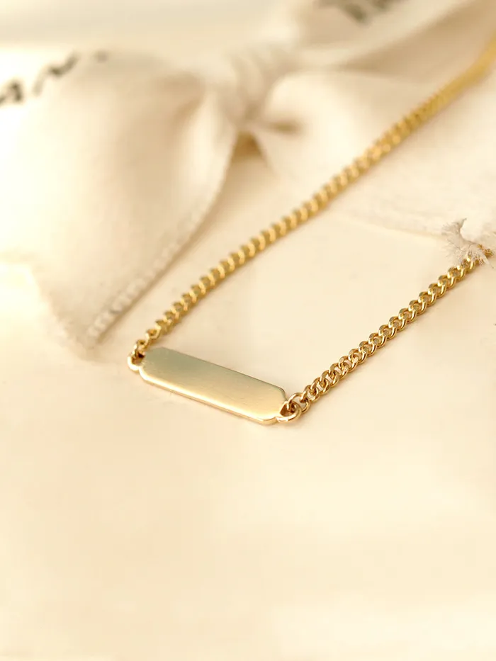 Bracelets 14K 18K Gold Stick Chain Anklet Bracelet MinimalBijoux
