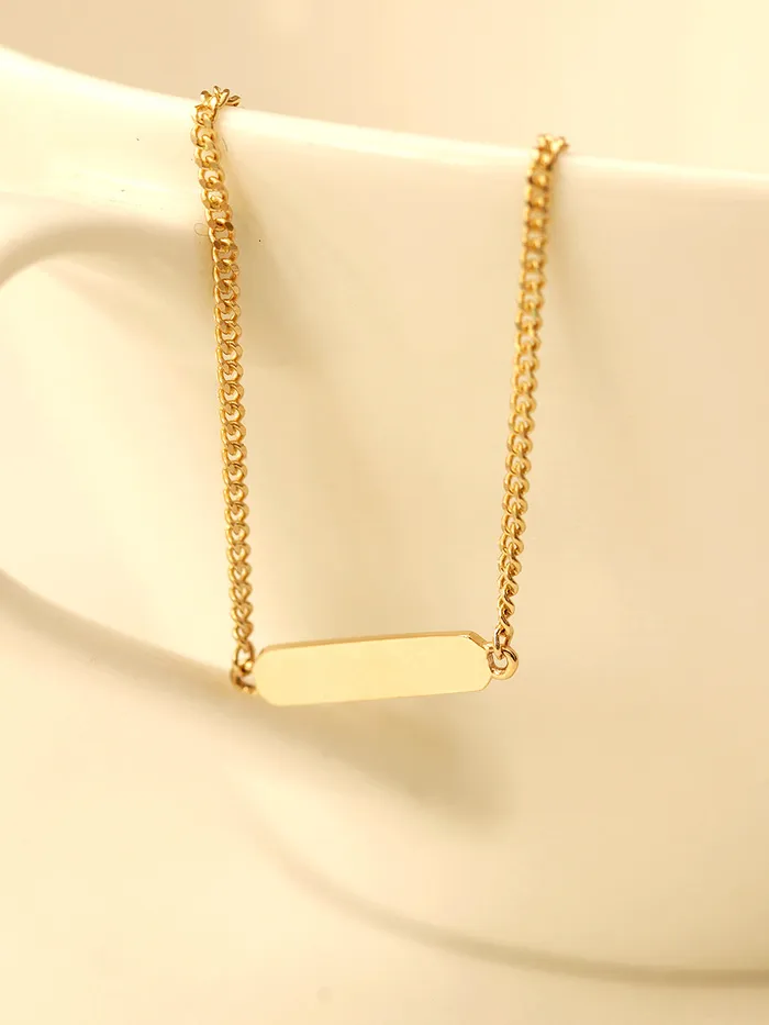 Bracelets 14K 18K Gold Stick Chain Anklet Bracelet MinimalBijoux