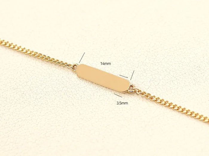 Bracelets 14K 18K Gold Stick Chain Anklet Bracelet MinimalBijoux