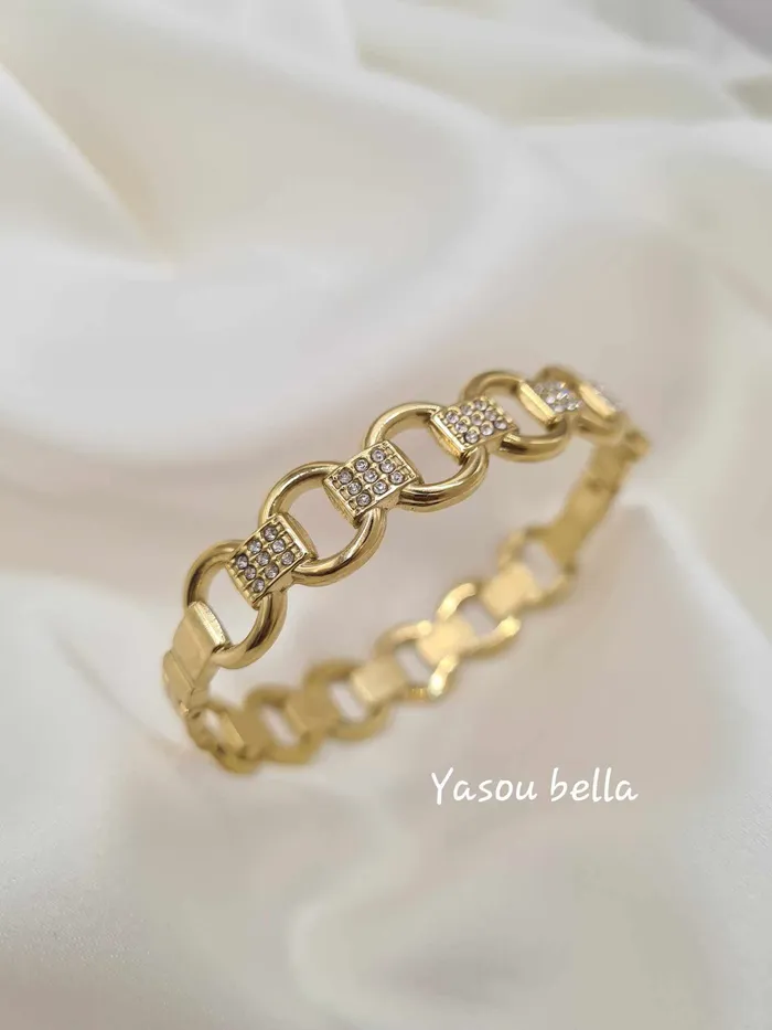 Bracelets Bracelet Multi Ring Strass d 6cm Yasou Jewelry