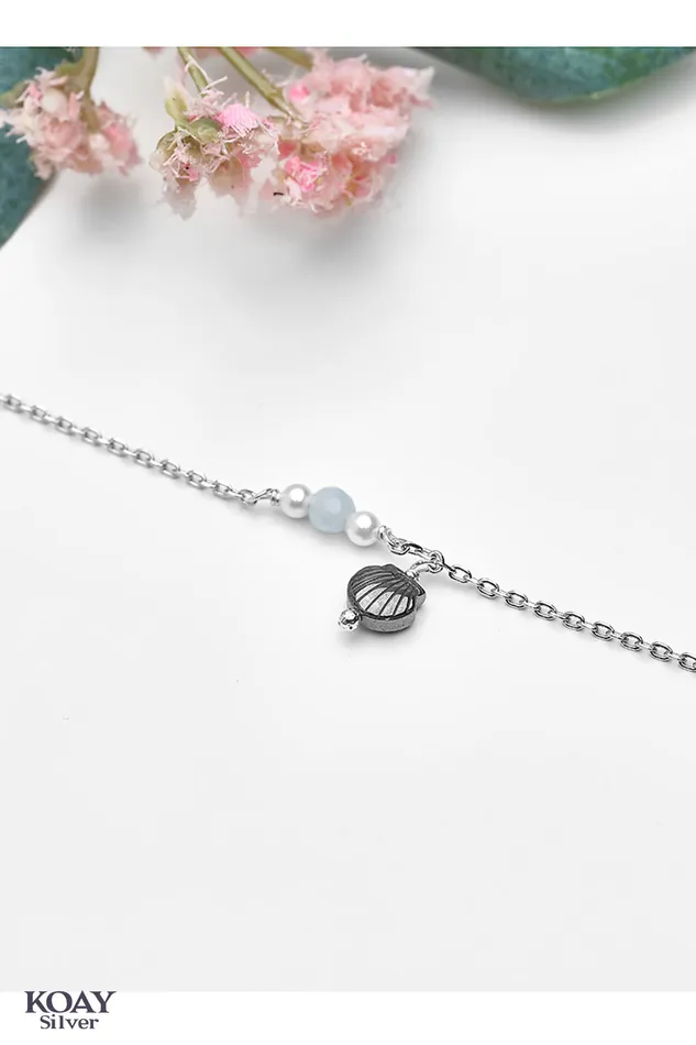 Colored Italian Shell Light Blue Bracelet KOAY Silver Store Bracelets