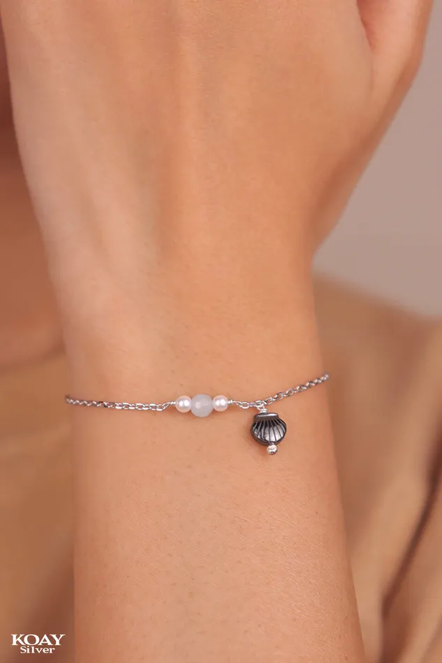 Colored Italian Shell Light Blue Bracelet KOAY Silver Store Bracelets