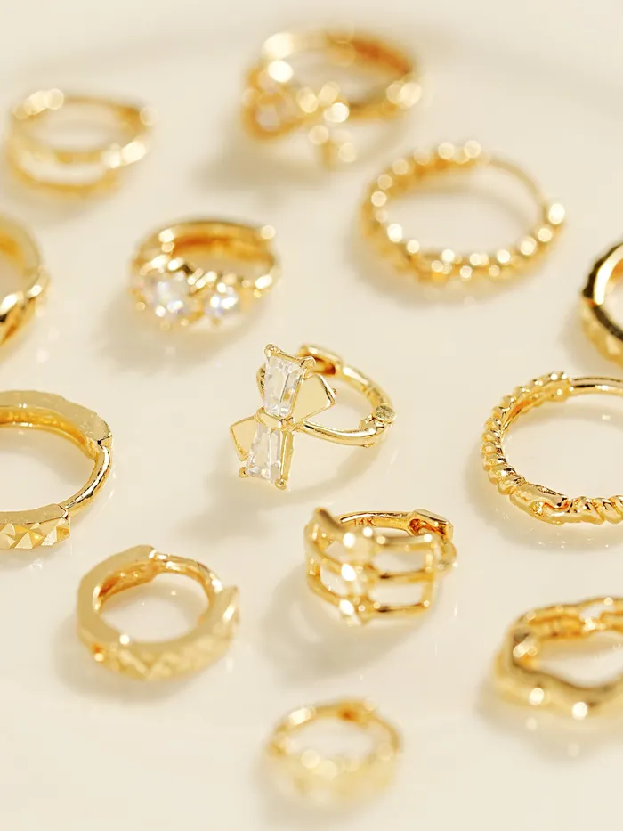 Earrings 14K Gold Bling Ring Hoop Earring MinimalBijoux