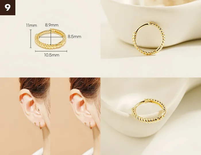 Earrings 14K Gold Bling Ring Hoop Earring MinimalBijoux