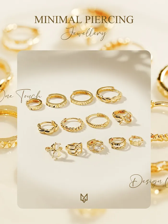 Earrings 14K Gold Bling Ring Hoop Earring MinimalBijoux