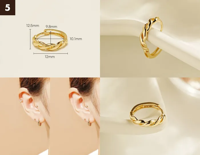 Earrings 14K Gold Bling Ring Hoop Earring MinimalBijoux