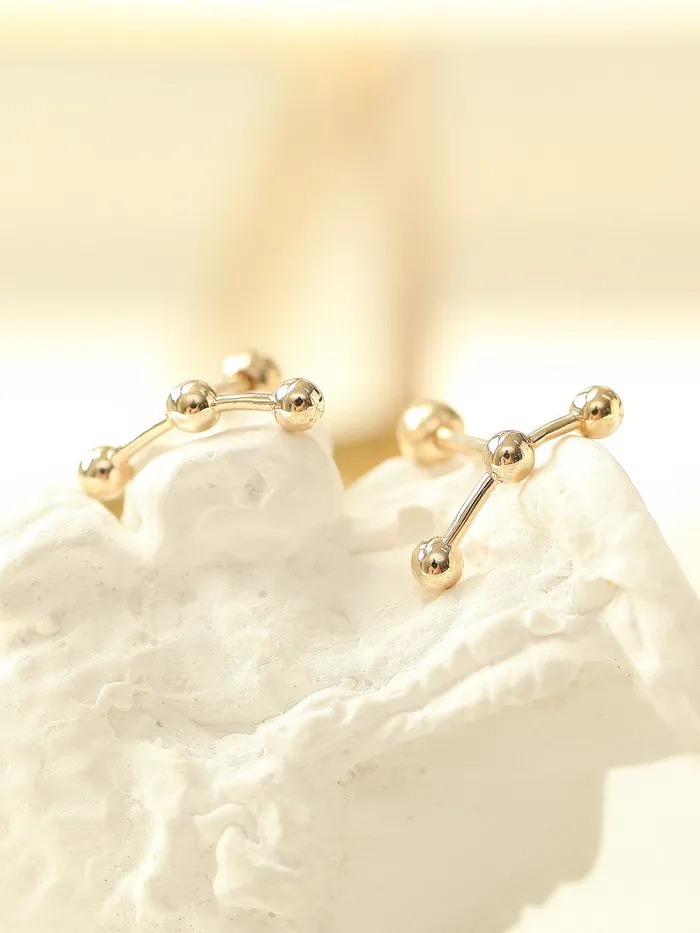 Earrings 14K gold Triple Ball cartilage earring 18g16g MinimalBijoux