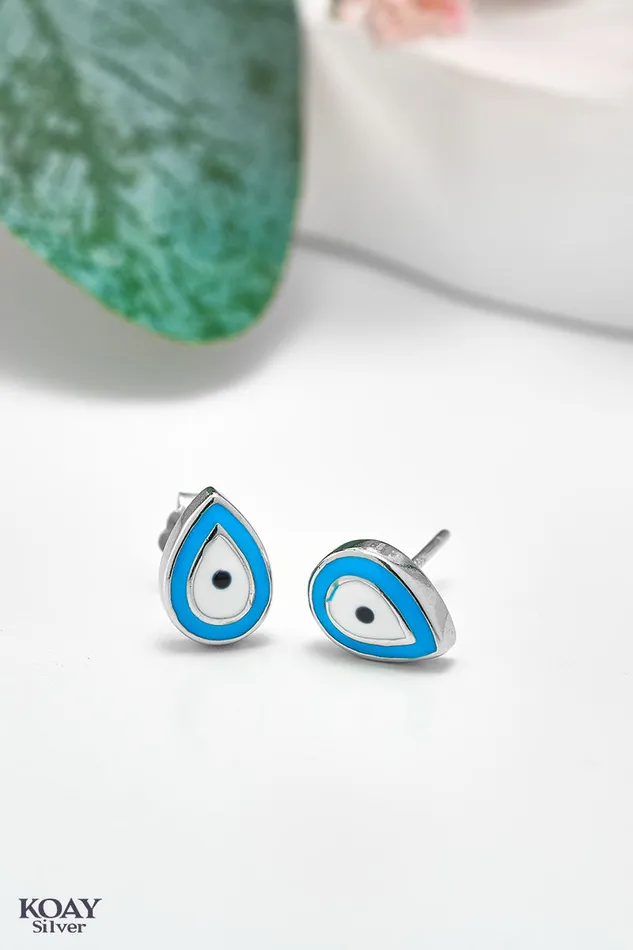 Earrings KOAY Silver Store Oval Eye Earring