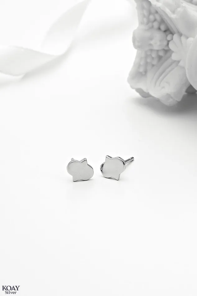 Earrings KOAY Silver Store Plain Hand Earring