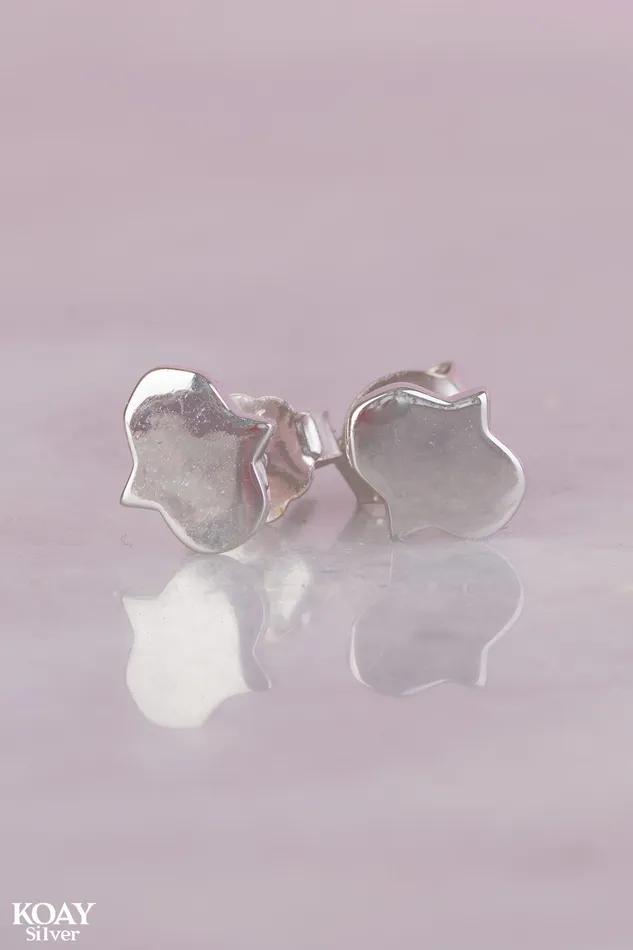 Earrings KOAY Silver Store Plain Hand Earring Earrings KOAY Silver Store Plain Hand Earring
