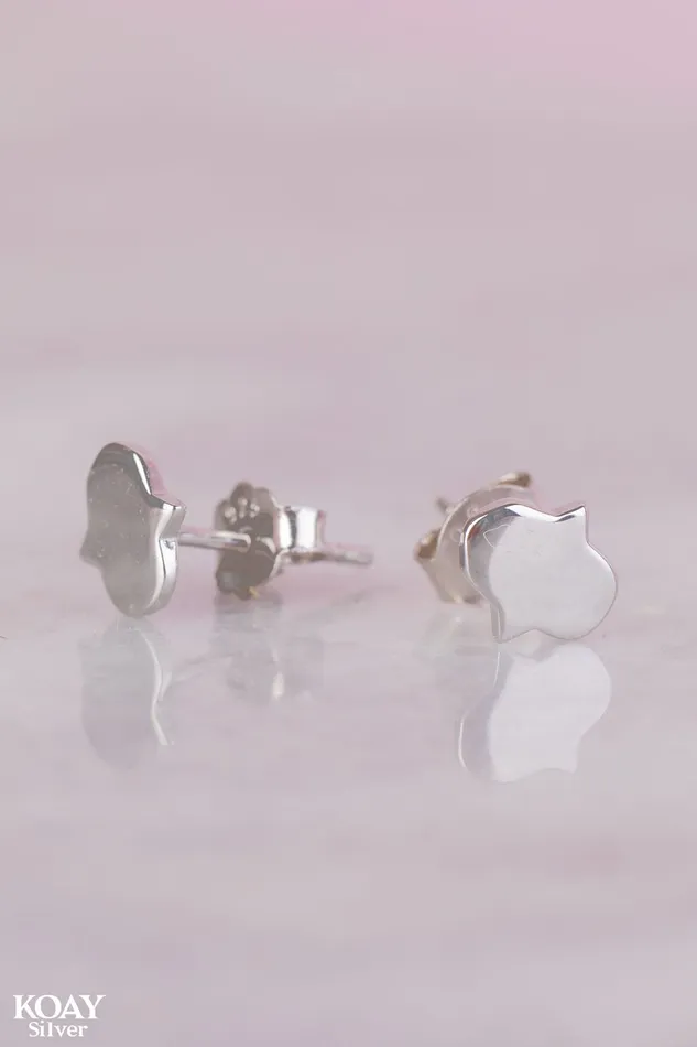 Earrings KOAY Silver Store Plain Hand Earring Earrings KOAY Silver Store Plain Hand Earring
