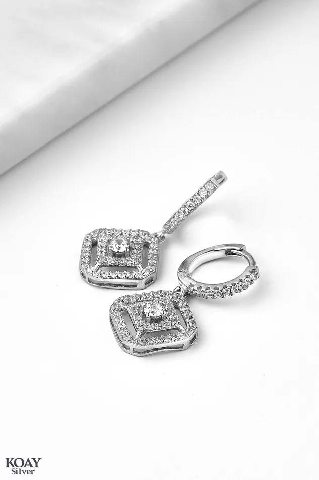Earrings KOAY Silver Store Zircon Diamond Earring