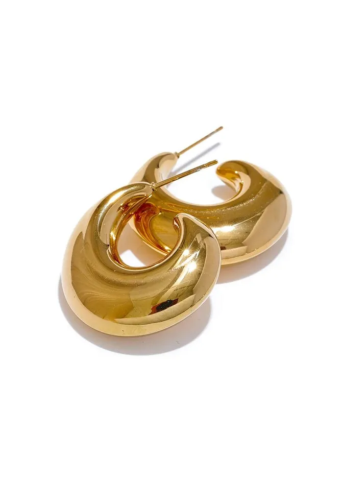Earrings Mabel Love Co CShape Chunky Hoop Earrings