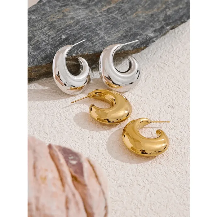 Earrings Mabel Love Co CShape Chunky Hoop Earrings