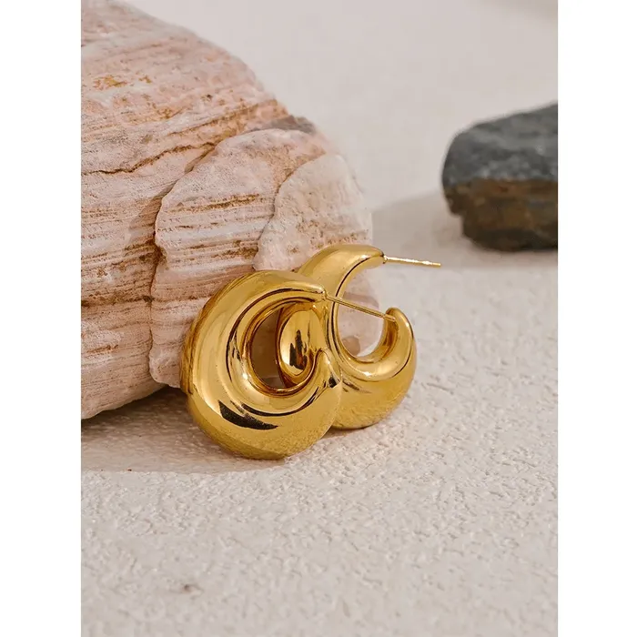 Earrings Mabel Love Co CShape Chunky Hoop Earrings