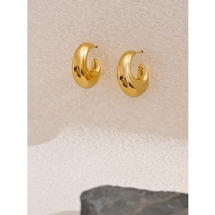 Earrings Mabel Love Co CShape Chunky Hoop Earrings