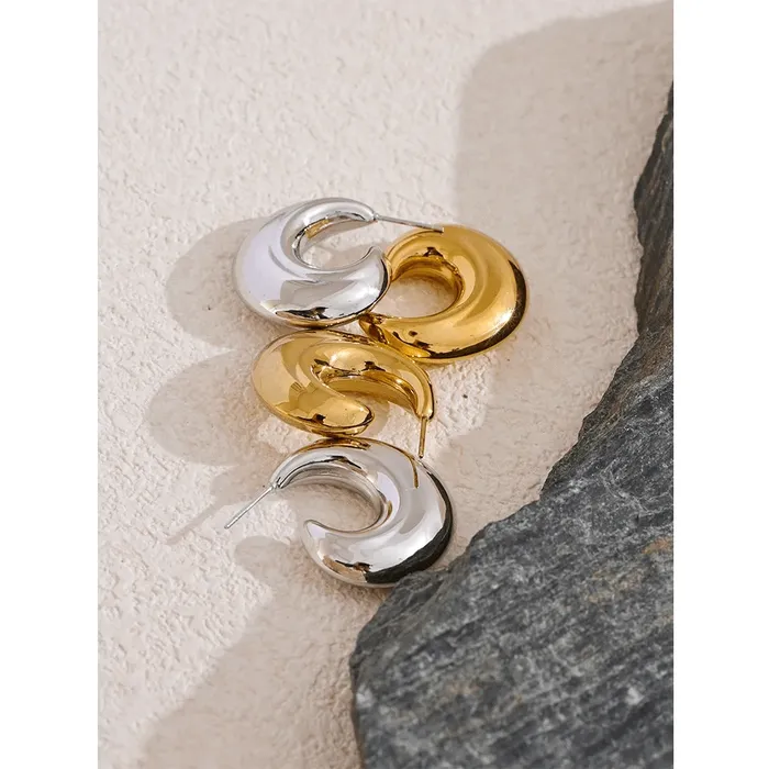 Earrings Mabel Love Co CShape Chunky Hoop Earrings