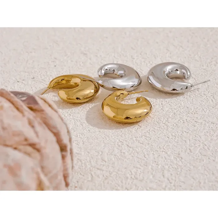 Earrings Mabel Love Co CShape Chunky Hoop Earrings