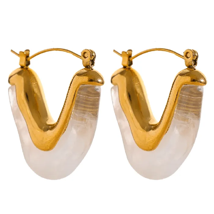 Earrings Mabel Love Co Chevron Hoop Earrings