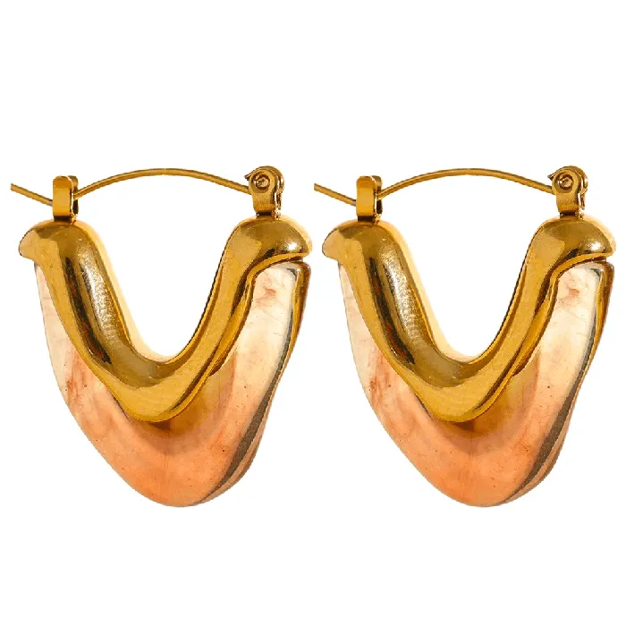 Earrings Mabel Love Co Chevron Hoop Earrings