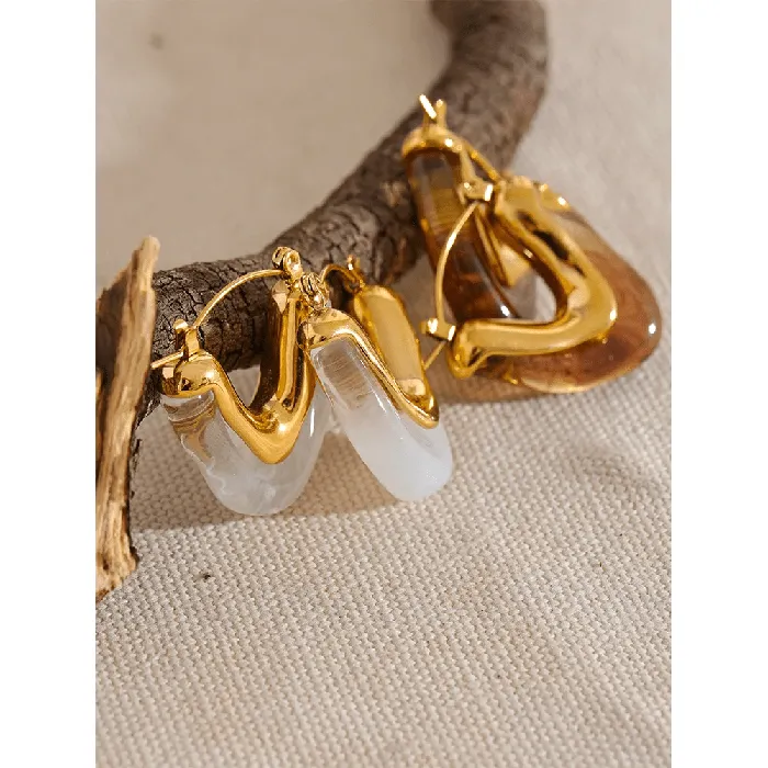 Earrings Mabel Love Co Chevron Hoop Earrings