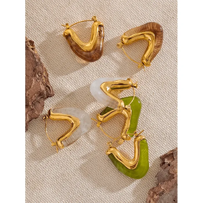 Earrings Mabel Love Co Chevron Hoop Earrings