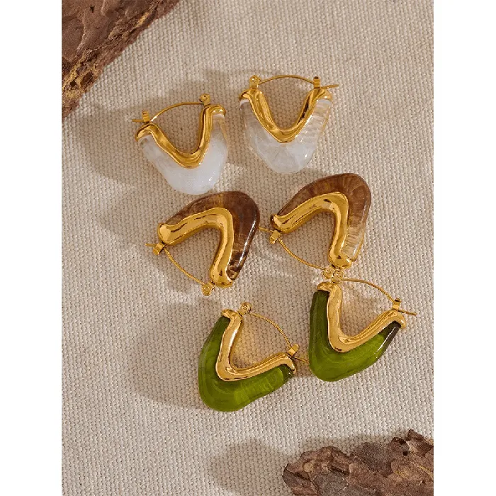 Earrings Mabel Love Co Chevron Hoop Earrings