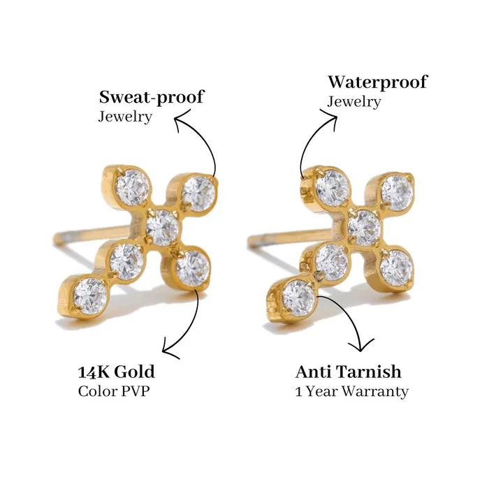Earrings Mabel Love Co Cross Stud Earrings