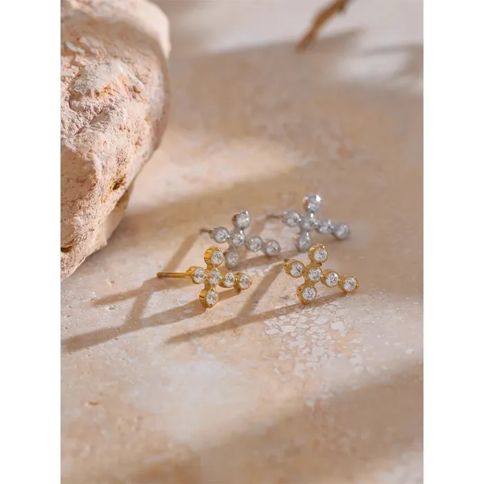 Earrings Mabel Love Co Cross Stud Earrings