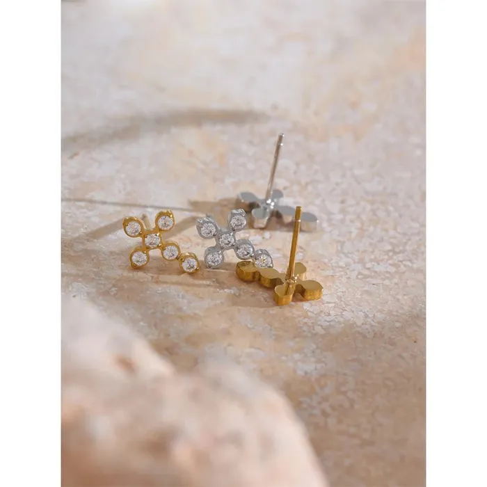 Earrings Mabel Love Co Cross Stud Earrings