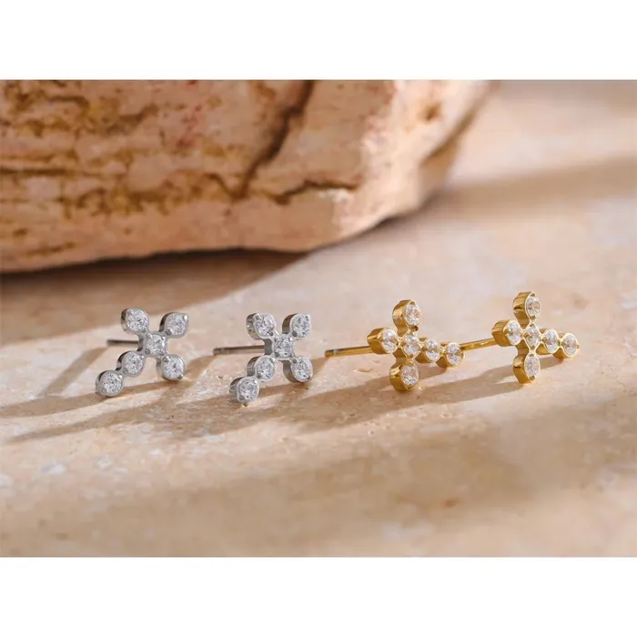 Earrings Mabel Love Co Cross Stud Earrings