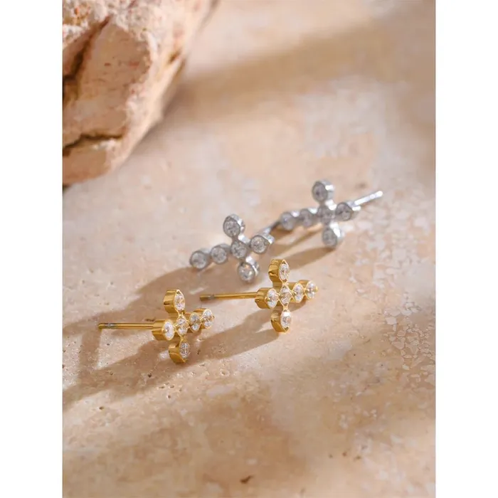 Earrings Mabel Love Co Cross Stud Earrings