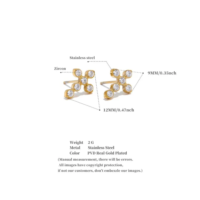 Earrings Mabel Love Co Cross Stud Earrings
