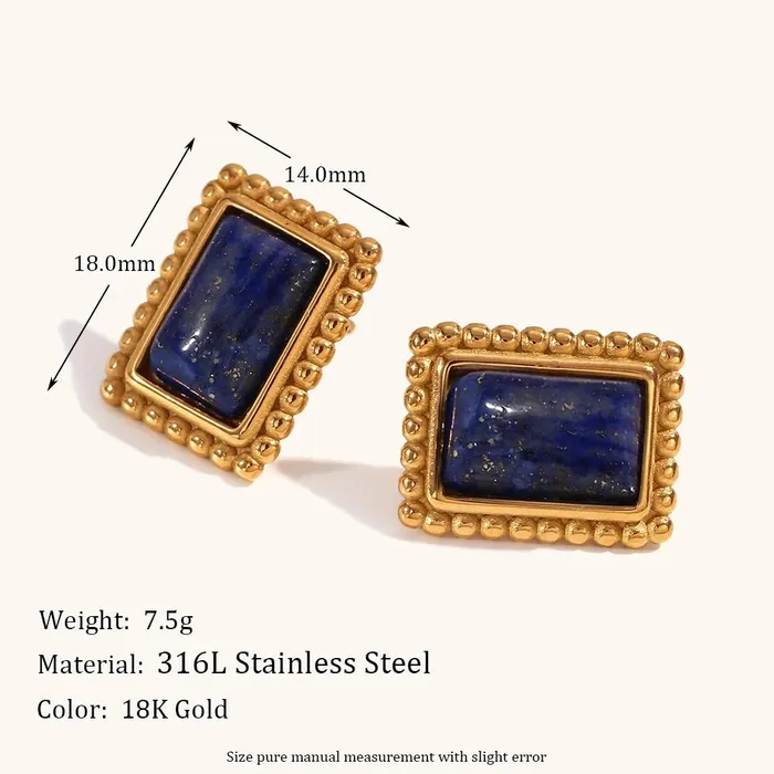 Earrings Mabel Love Co Rectangular Stone Frame Earrings