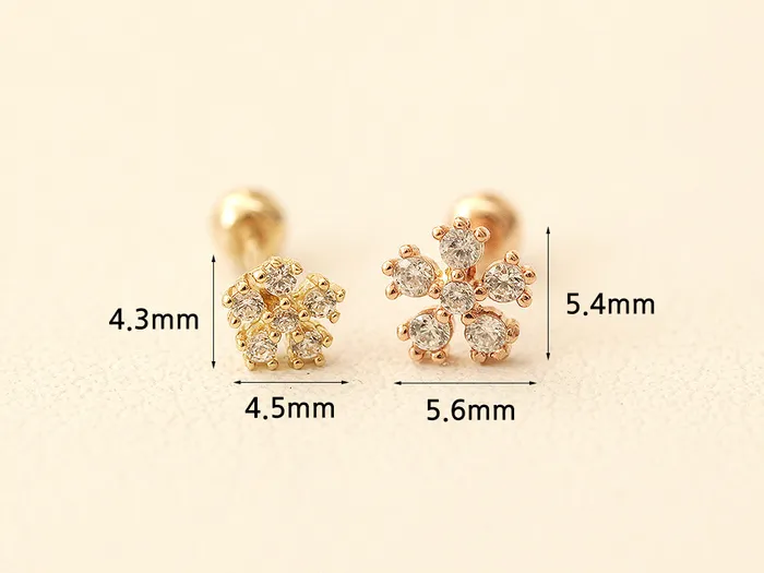 Earrings MinimalBijoux 14K Gold Daily Cosmos Cubic Cartilage Earring 20G