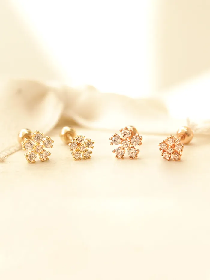 Earrings MinimalBijoux 14K Gold Daily Cosmos Cubic Cartilage Earring 20G