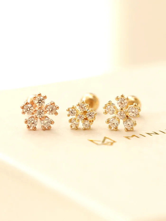 Earrings MinimalBijoux 14K Gold Daily Cosmos Cubic Cartilage Earring 20G