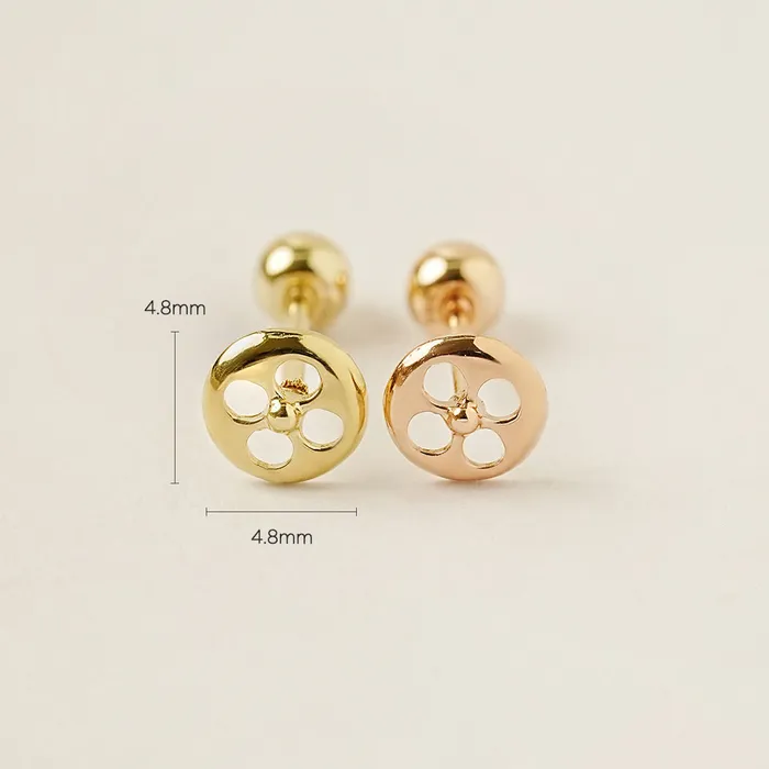 Earrings MinimalBijoux 14K Gold Sphere Flower Cartilage Earring 20G