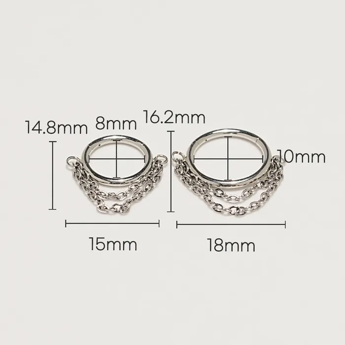 Earrings MinimalBijoux Mist Chain Cartilage Ear Hoop Piercing 16G